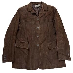 Vintage Eddie Bauer Brown Leather Suede Ranch Barn Jacket Leather Women’s L/G